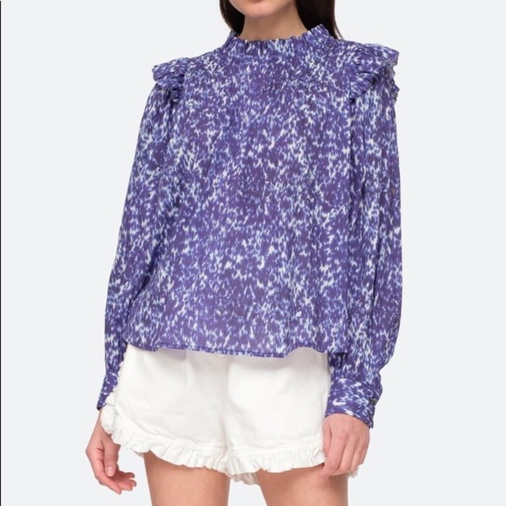 Sea New York Celine Blouse Lapis/Sienna